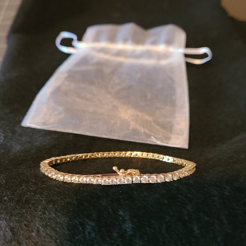Sterling/ gold plated Stone Bracelet